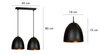 Lampa wisząca Emibig LENOX 2 Czarny / GOLD 410/2