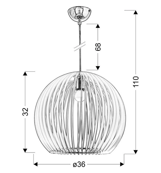 Lampa wisząca HAGA 31-50345 niebieska 1x60W E27