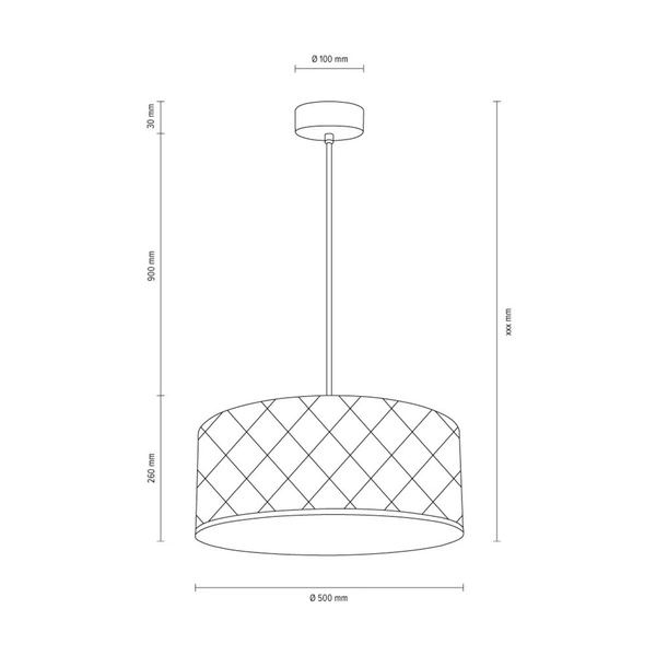 Lampa wisząca Maxima 1xE27 Max.60W Chromowany metal/Przezroczysty kabel PVC/Srebrny klosz z tkaniny 1763028