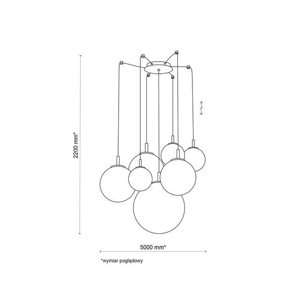 CADIX GOLD LAMPA SUFITOWA 7 PŁ 4608