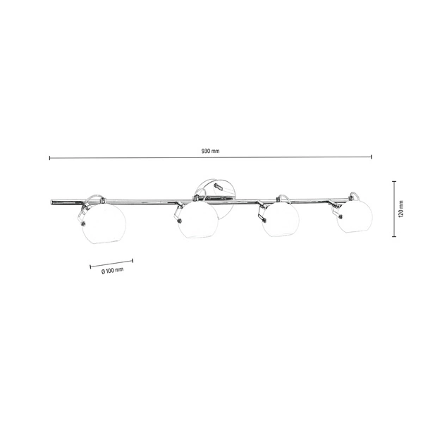 Lampa listwa 4 pkt białe kule 93cm 2760428
