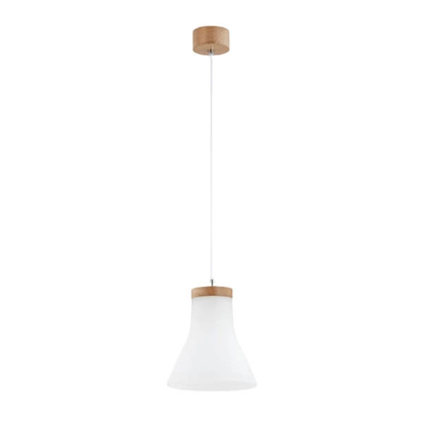 Lampa wisząca nad stół CAELUM E27 60W wys. 92cm | biały drewno