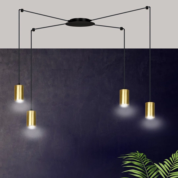 Lampa wisząca Emibig TRAKER 4 BL/GOLD 526/4