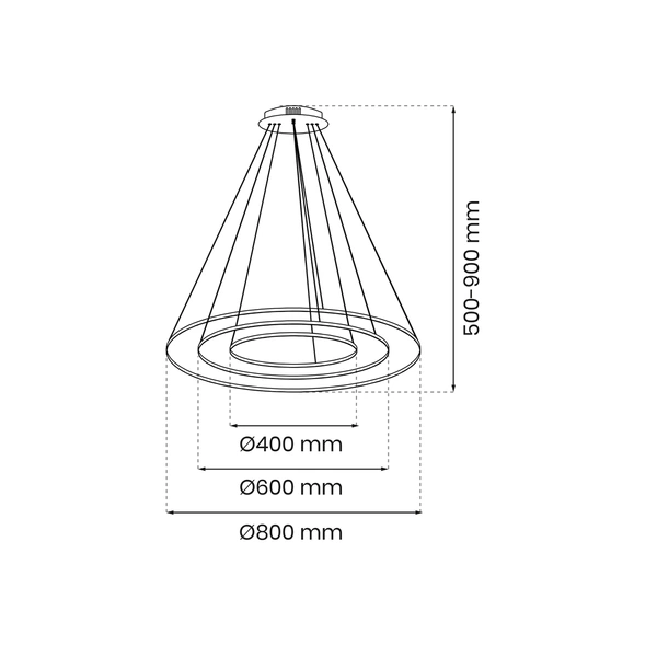 Lampa wisząca ROTONDA, czarna, 93W LED, barwa neutralna 4000K, ML7945