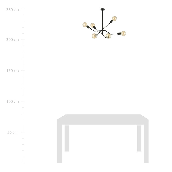 Lampa sufitowa Emibig FRIX 6 Czarny 1126/6