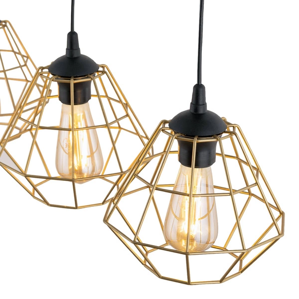 DIAMOND NEW BLACK/GOLD LAMPA WISZĄCA 3 PL LISTWA 4642