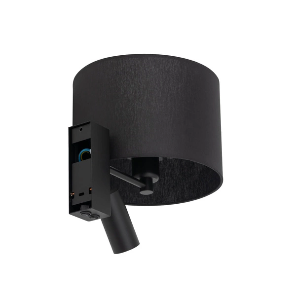 Kinkiet LUSSO E27+miniGU10 wys.30cm szer.23cm włącznik | Czarny 11521