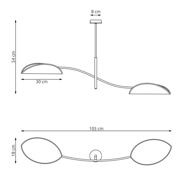 Lampa sufitowa Emibig LOTUS 2 BL GREEN 1461/2