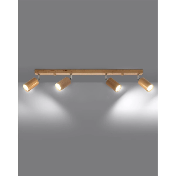 Lampa sufitowa (spot) BERG 4, SL.1042, naturalne drewno, 4x40W GU10