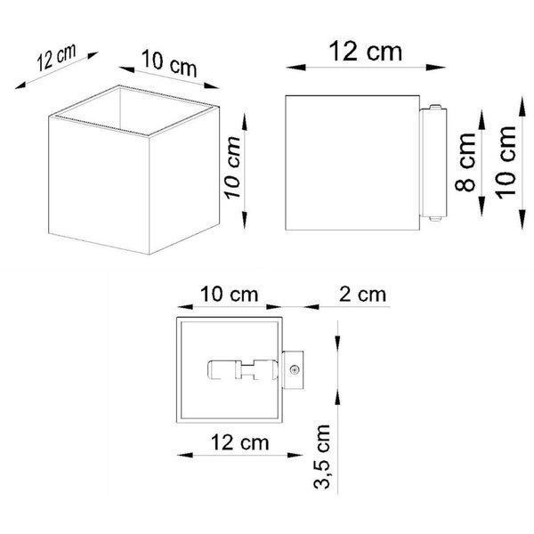 Kinkiet QUAD, Aluminium, Antracyt, G9 40W, SL.0565