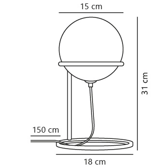 Lampa stołowa WILSON G9 Szkło | Czarny