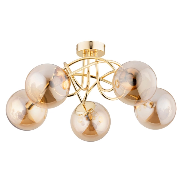 Lampa sufitowa ALFA BANKO ZŁOTA 5xE14 51cm | 63203