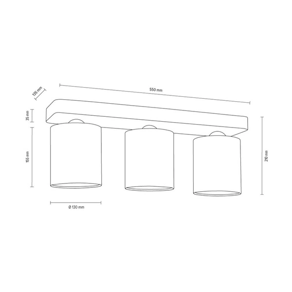 Delikatna lampa sufitowa 3xE27 maks. 25W szary beton/biały klosz z tkaniny 2321336