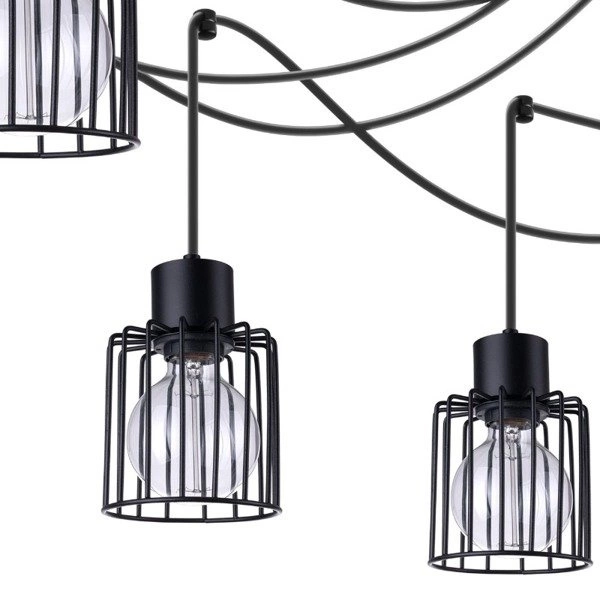 Lampa wisząca podwieszana LUTO KWADRAT VII czarna