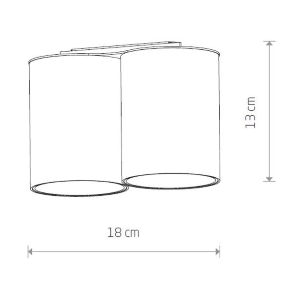 Punktowa lampa sufitowa EYE TONE II dł. 18cm 2xGU10 | czarny/złoty 8087
