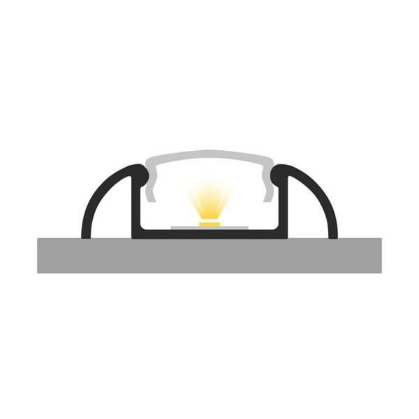 Profil LED P2-1 100cm szer. 13 | do osłonek C1/C4 | czarny