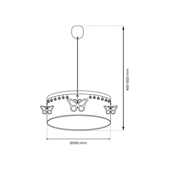 Lampa wisząca PAPILLON 1xE27