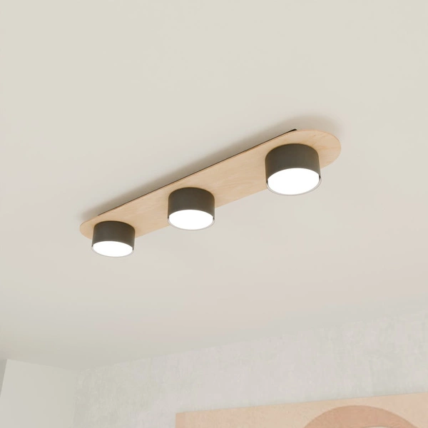 Lampa sufitowa Emibig DIAZ 3 BL WOOD 1438/3