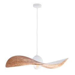 Designerska lampa wisząca KAPELLO L E27 60W śr. 76cm | biały miedź