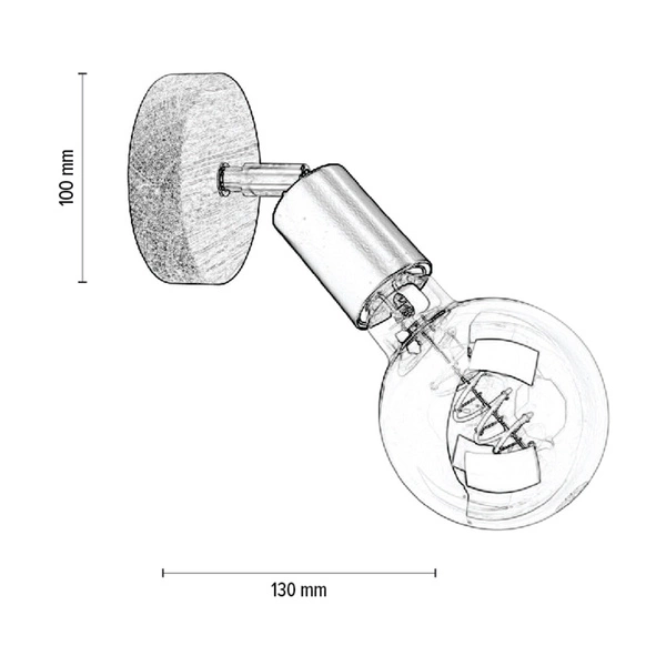 Kinkiet Negro 1xE27 Max.25W Dąb Olejowany/Czarny Metal 2017419100000