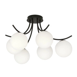 Lampa sufitowa Emibig BOSTON 6 Czarny/OPAL 1109/6