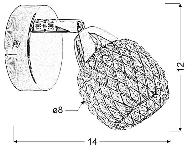 Nowoczesny kinkiet CLEAR 91-06868 chrom/transparentny 1xG9