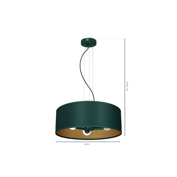 Lampa wisząca VERDE, MLP7879, 50 cm, zielony/złoty, 3x60W E27