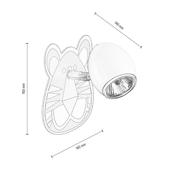 Kinkiet Lenny 1xGU10 Max.50W Biały metal/Chromowany metal/Wielokolorowy materiał syntetyczny ze wzorem tygrysa 2108102