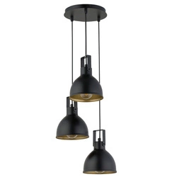 Stylowa lampa wisząca biura i domu MARS zwis koło 3 Czarny złoty