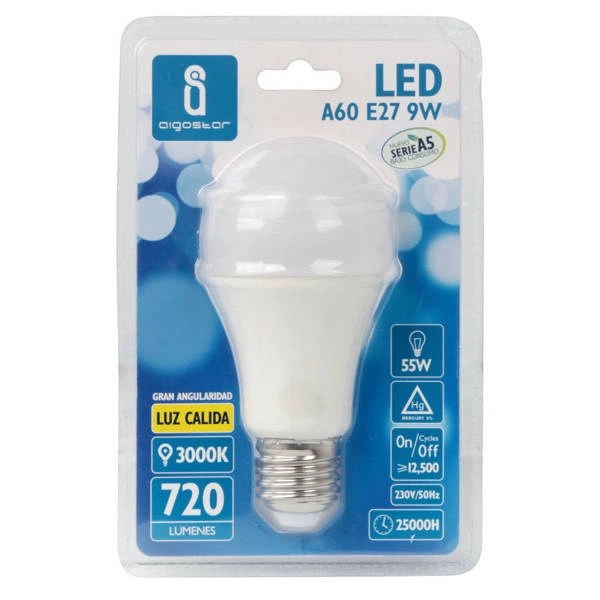 Żarówka LED E27 9W ciepła 3000K A60