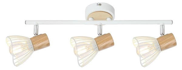 Lampa sufitowa/ścienna CHILE listwa 93-61638 biała/drewno 3x25W E14