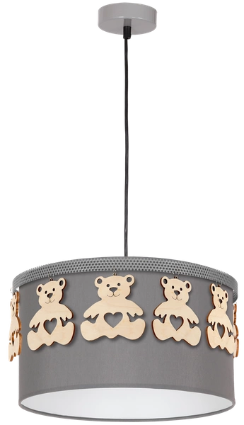 Lampa wisząca dziecięca MIŚ szary śr. 37cm