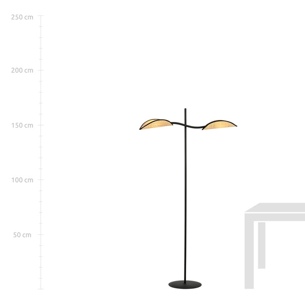 Lampa podłogowa Emibig LOTUS LP2 Czarny/RATTAN 1108/LP2