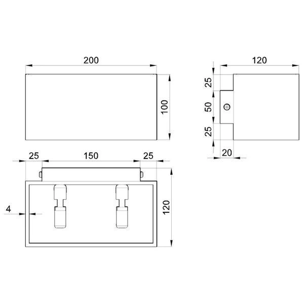 Kinkiet QUAD MAXI, Aluminium, Czarny, G9 2X40W, SL.0527