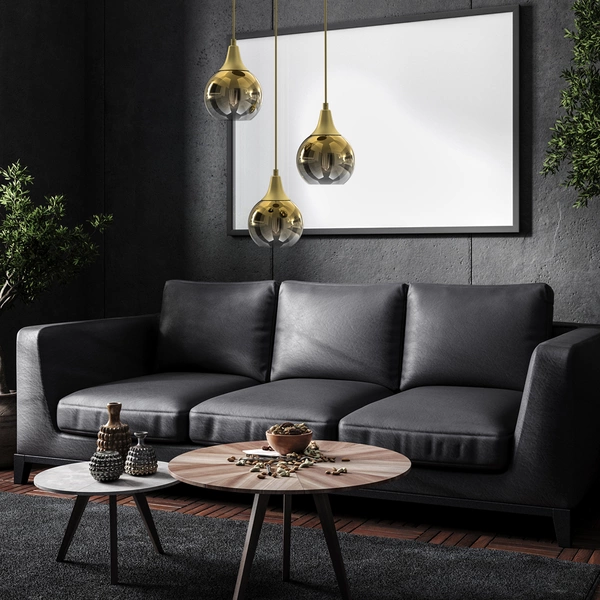 Lampa wisząca MONTE GOLD, MLP8403, złoty/dymiony, 3x60W E27