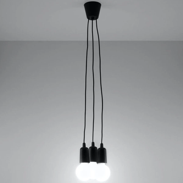 Lampa Wisząca DIEGO 3, PCV Czarna, E27 60W, SL.0573