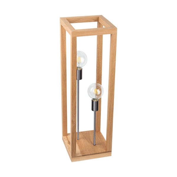 Lampa podłogowa Kago 2xE27 Max.60W Dąb olejowany/Chromowany metal/Czarny kabel z tkaniny 51518274