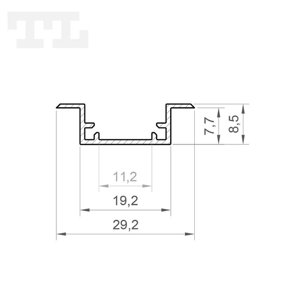 Profil LED P11-2 do płytek IP65 300cm | do osłonek C5 | biały