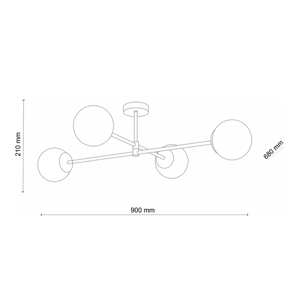SARIUS GOLD LAMPA SUFITOWA 4 PŁ 4738