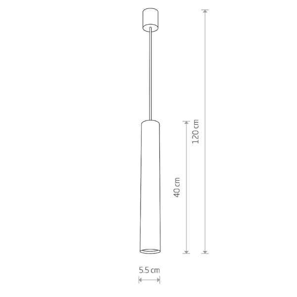 Zwis nad stolik blat EYE BLACK L zwis 120cm 6841