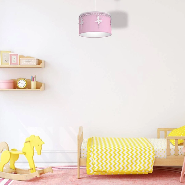 Lampa wisząca dziecięca z abażurem BALETNICA różowy śr. 37cm