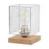 Lampa stołowa Norman Wood 1xE27 Max.25W Dąb olejowany/Chromowany metal/Przezroczysty kabel PVC 9175974