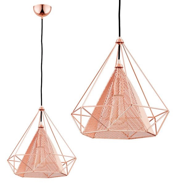 Lampa sufitowa COPPER miedziana siatka 36cm