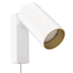 Reflektor MONO KINKIET z przewodem wys. 19,5cm GU10 | biały/złoty 7773