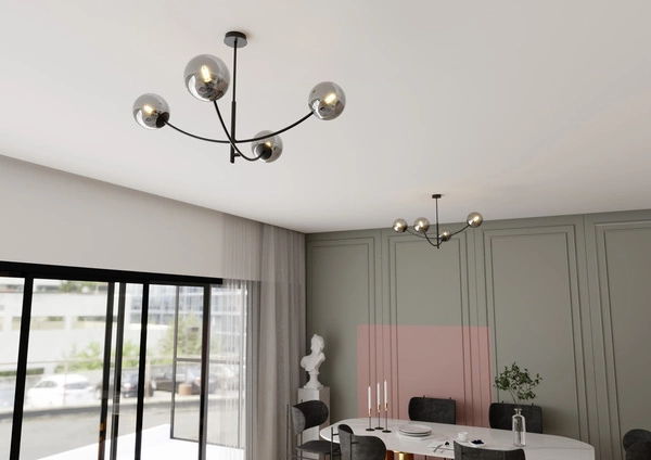 Lampa sufitowa Emibig HUNTER 4 Czarny/GRAFIT 1100/4