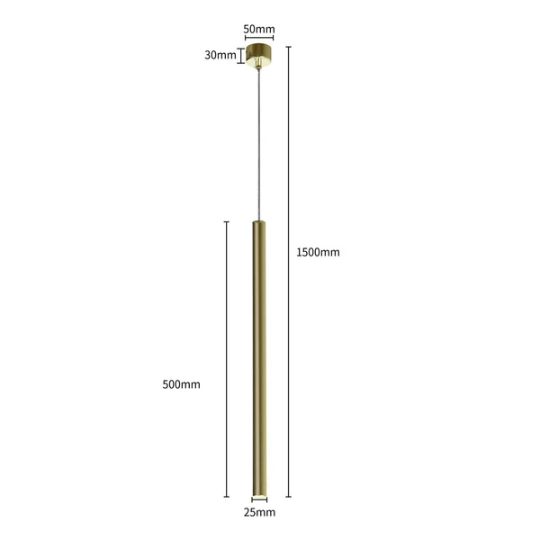 Lampa wisząca LUNGO, złota, 1x5W G9