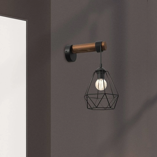 Kinkiet ACERO, MLP7886, czarny/brązowy, 1x60W E27