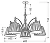 Lampa wisząca AUSTIN 35-13859 patynowa 5x40W E14