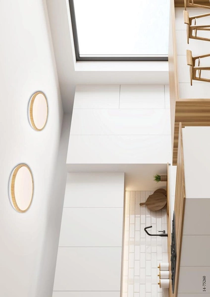 Plafon GANDAVA, 14-75260, 48 cm, biały/drewniany, 36W LED, barwa neutralna 4000K