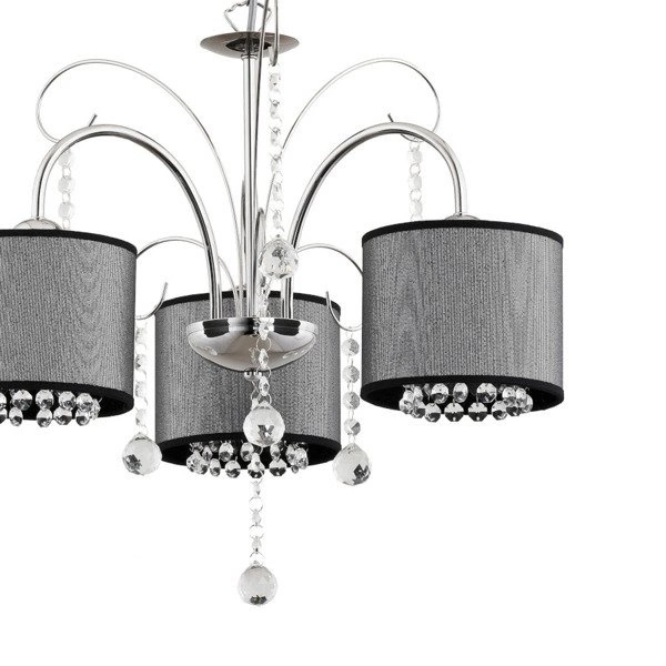 Żyrandol nowoczesny LILIANA śr. 50cm chrom/szary